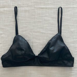 Faux leather bralette